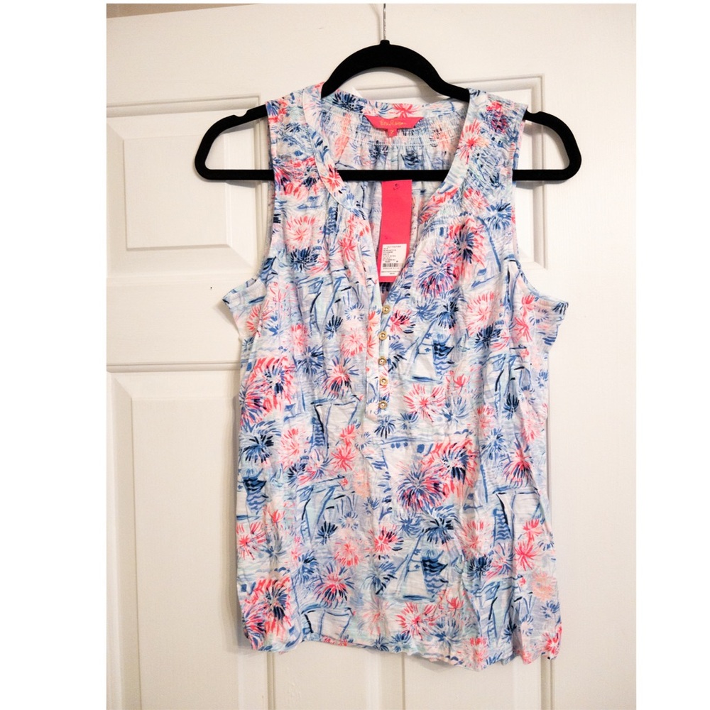 Lilly Pulitzer Essie Top Medium NWT Sea to Shining Sea